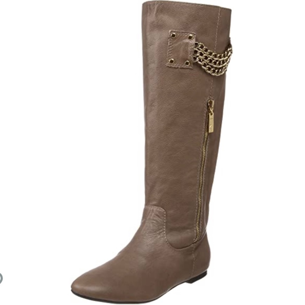 Matiko Taupe Leather Knee Boot 8.5